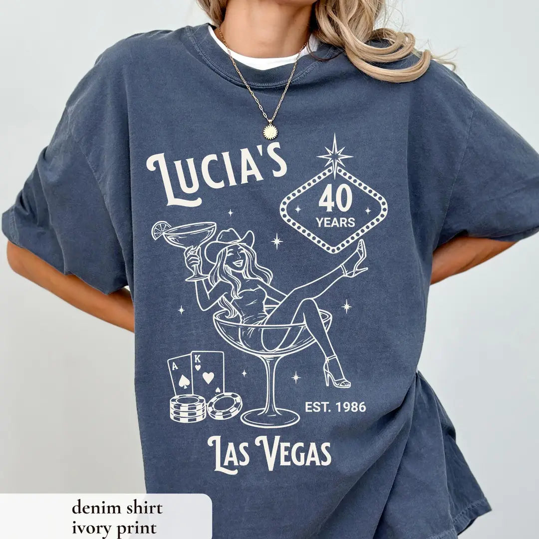 Vegas Girls Trip graphic Comfort Colors T-shirt, additional product photograph.