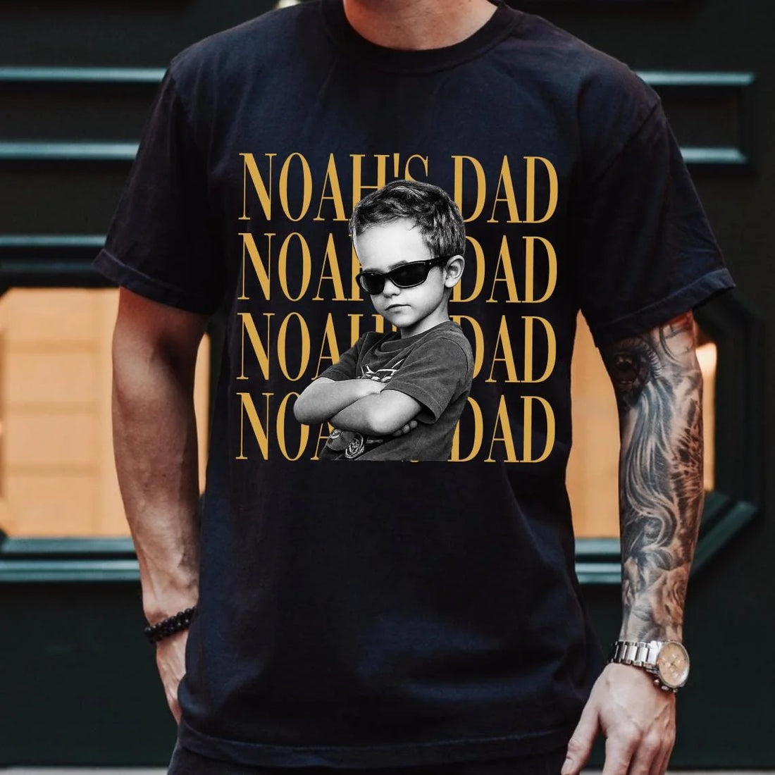 vintage-dads-bootleg-custom-photo-name-fathers-day-comfort-colors-t-shirt custom photo Comfort Colors T-Shirt model mockup preview 01