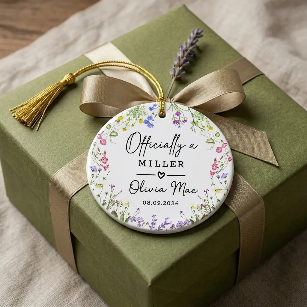 wedding annoucement personalized ornament gift