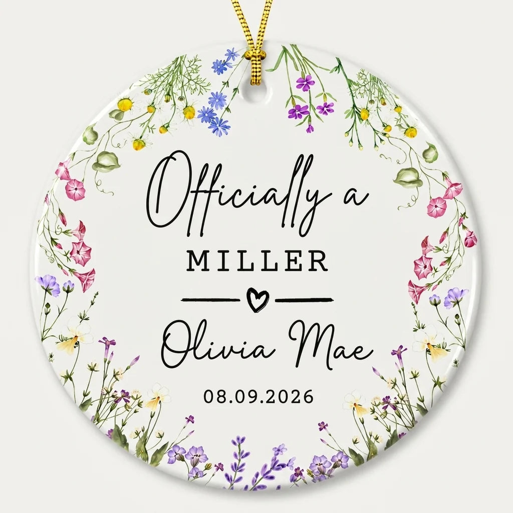 wedding annoucement personalized ornament hero