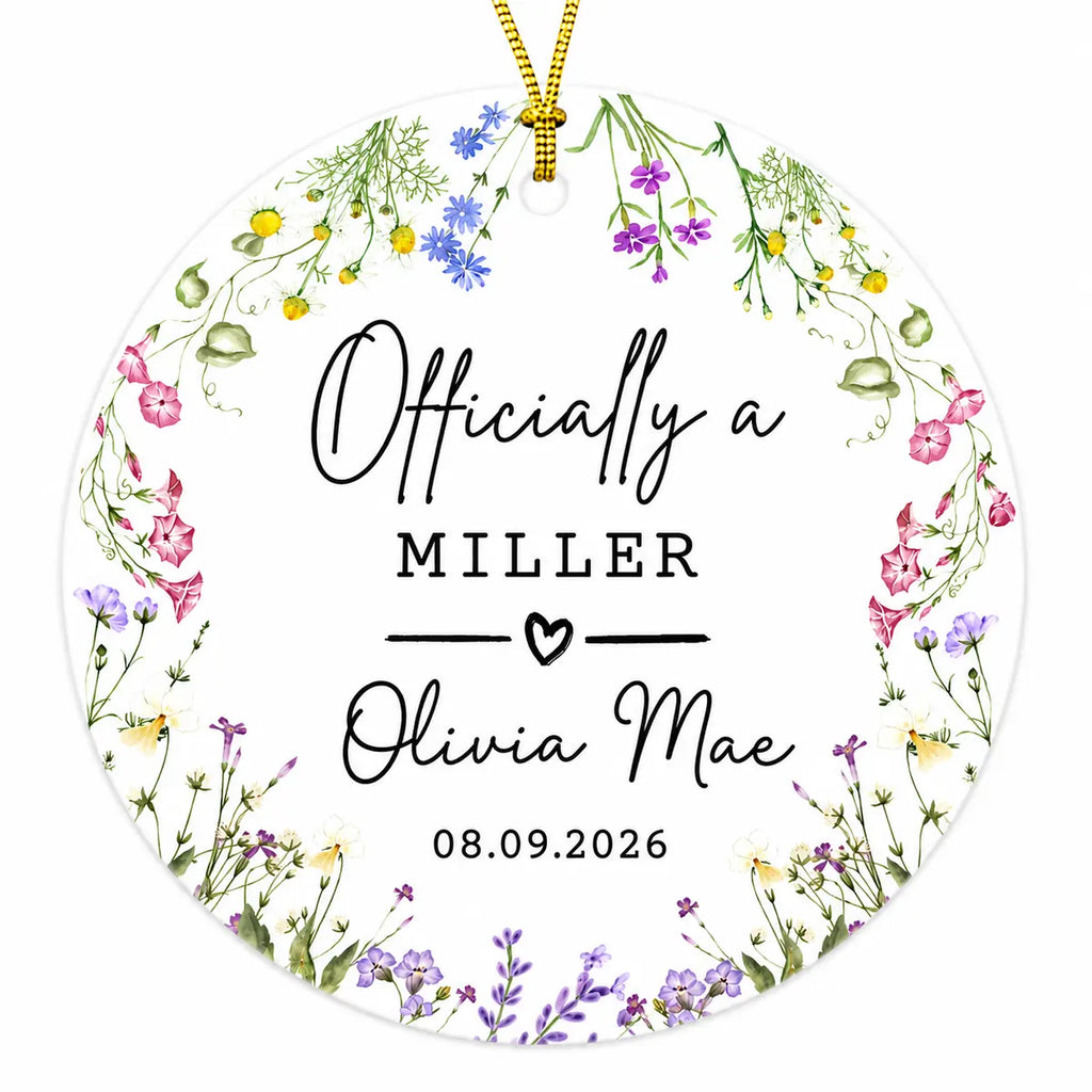 wedding annoucement personalized ornament lifestyle
