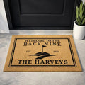 welcome to the back nine custom family name personalized doormat detail 03