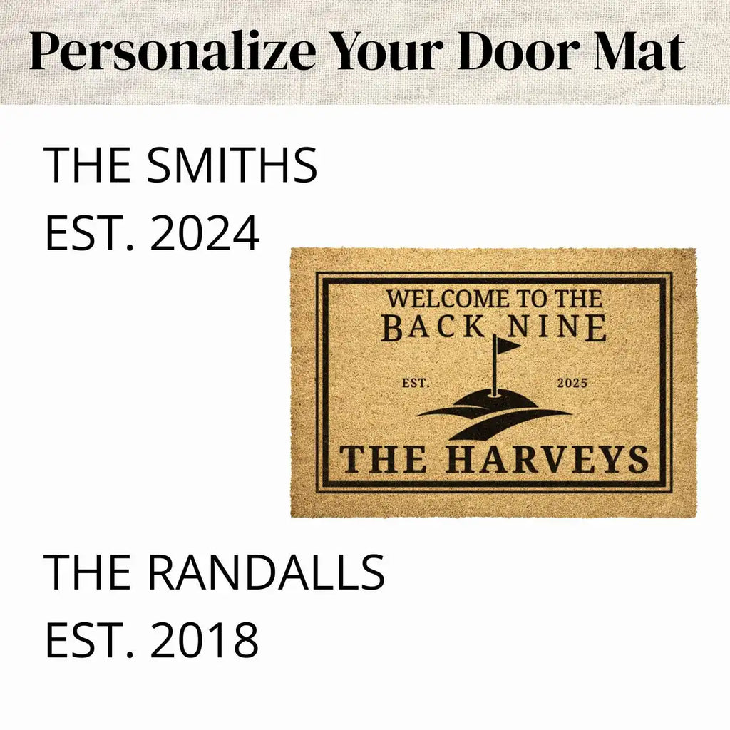 welcome to the back nine custom family name personalized doormat lifestyle 02
