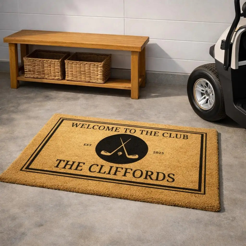 welcome to the club custom family name personalized doormat package 07