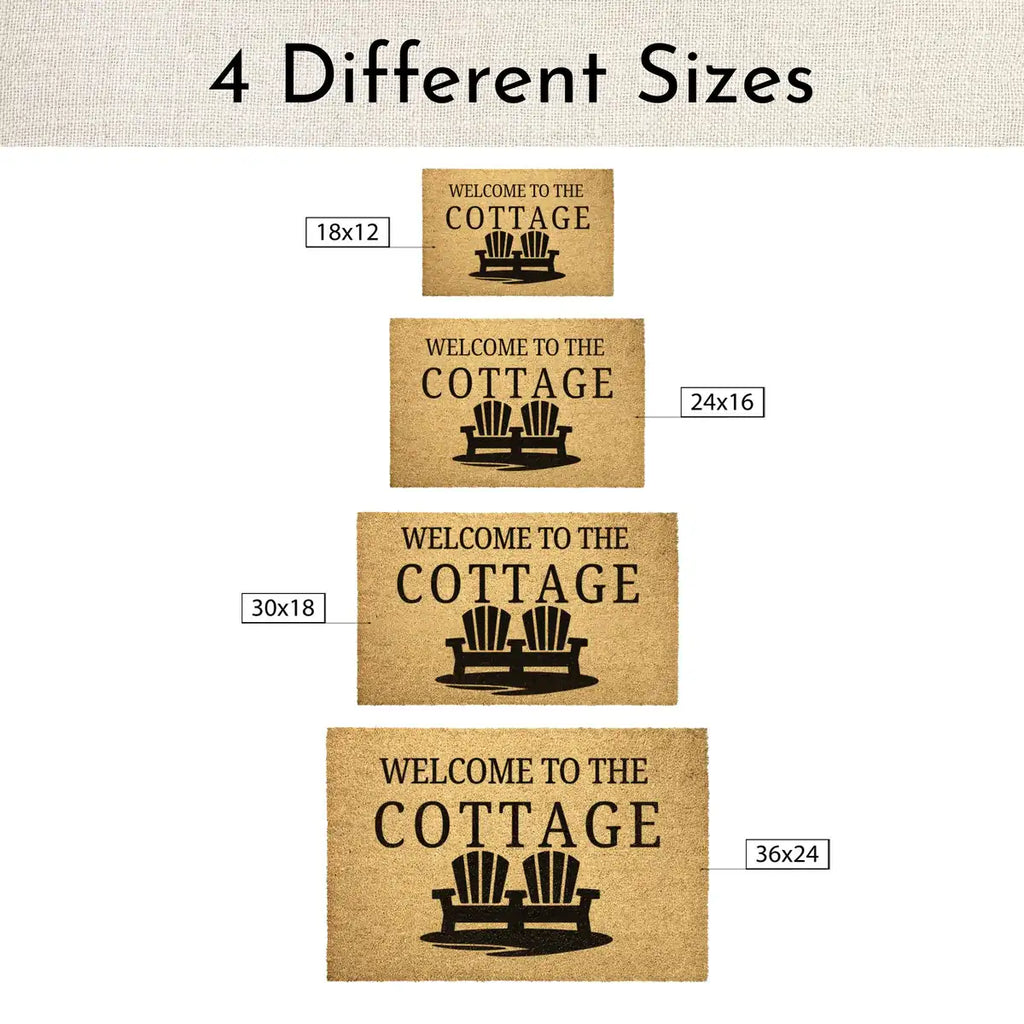 welcome to the cottage adirondack chair lake house entry personalized doormat flat lay 04