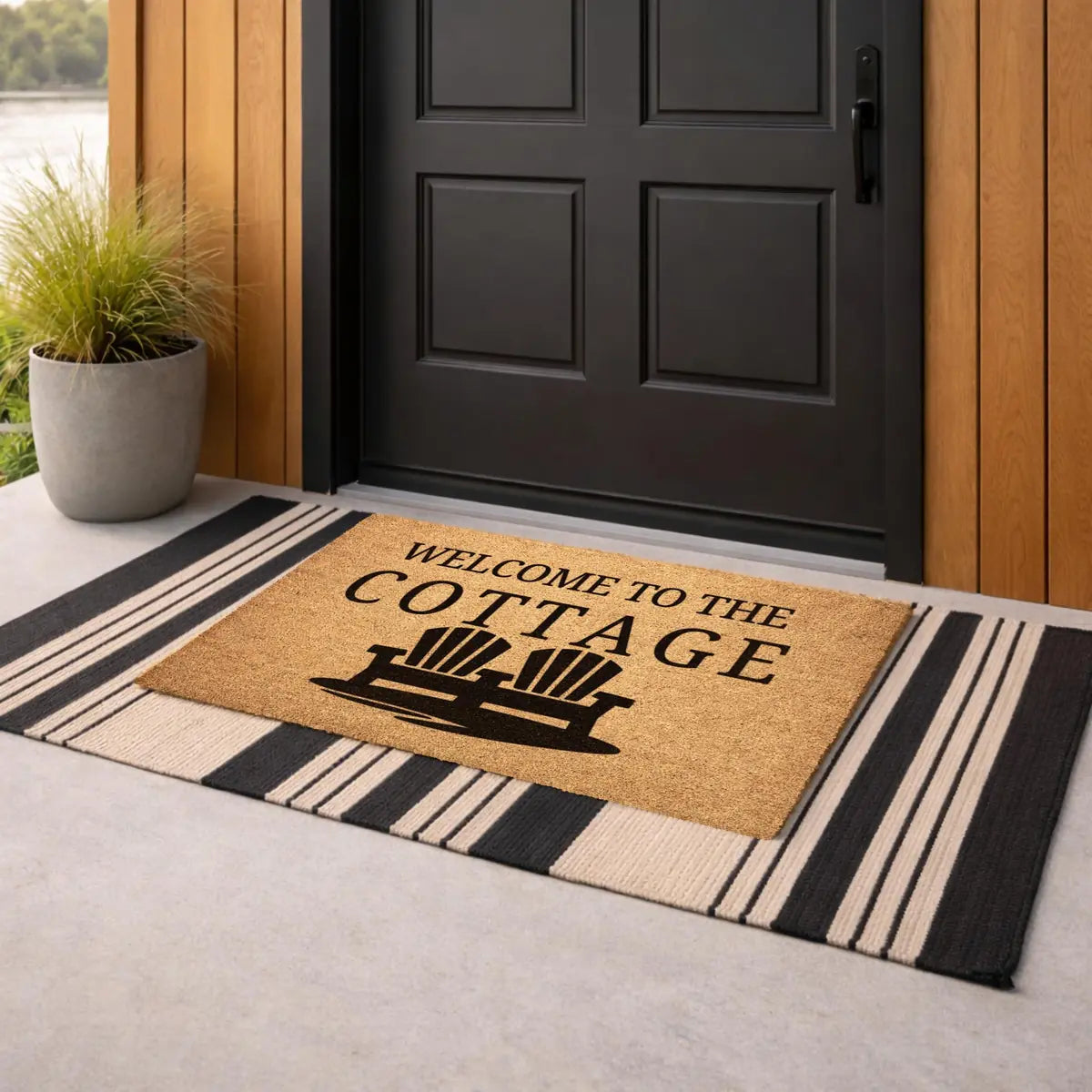 welcome to the cottage adirondack chair lake house entry personalized doormat measure 06