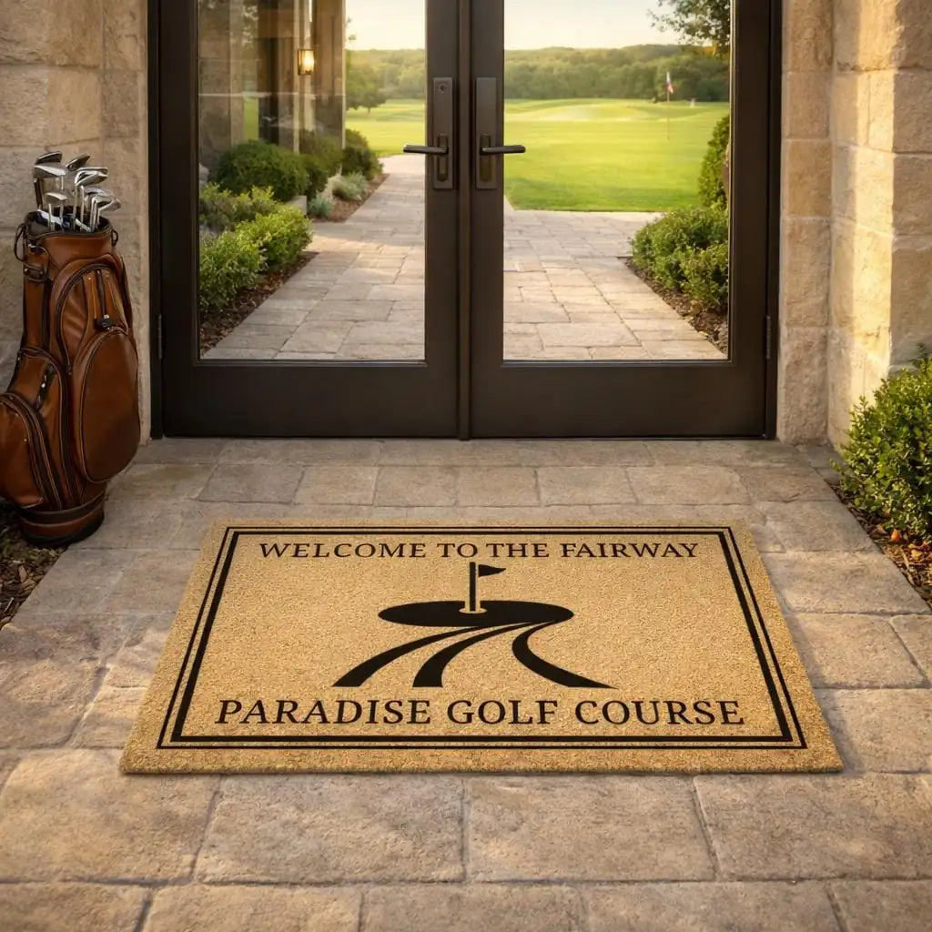 welcome to the fairway custom family name personalized doormat measure 06