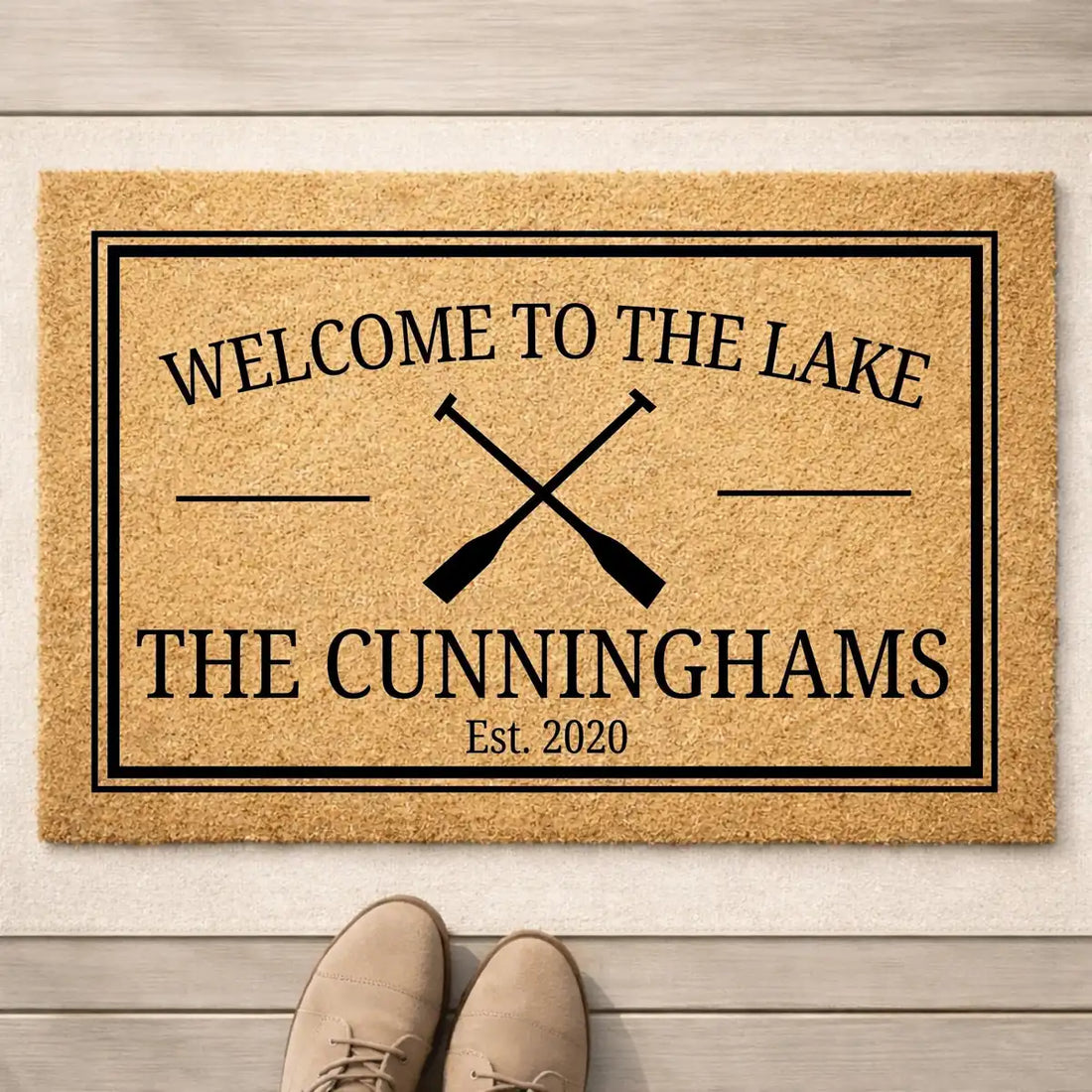 welcome to the lake lake house custom family name personalized doormat lifestyle 02
