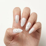 white 3d chrome almond press on nails flower leaf gemstone mockup 01