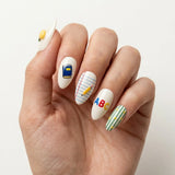 white yellow 3d almond press on nails apple pencil school mockup 01