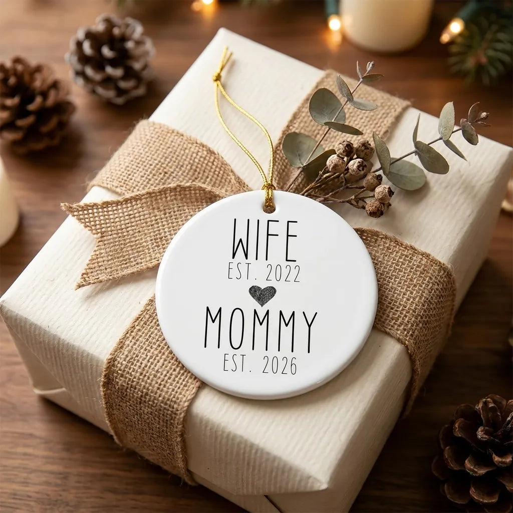 wife mommy new mom announcement personalized ornament gift