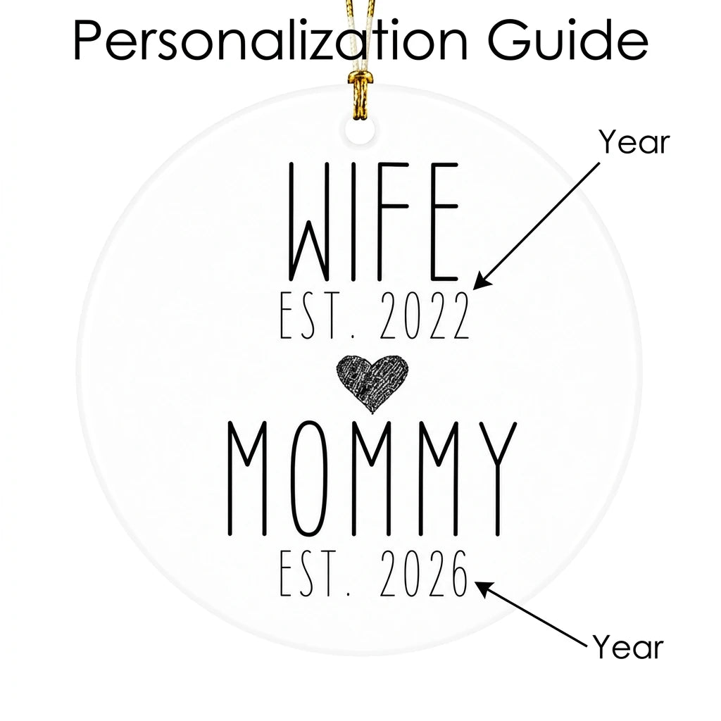 wife mommy new mom announcement personalized ornament guide