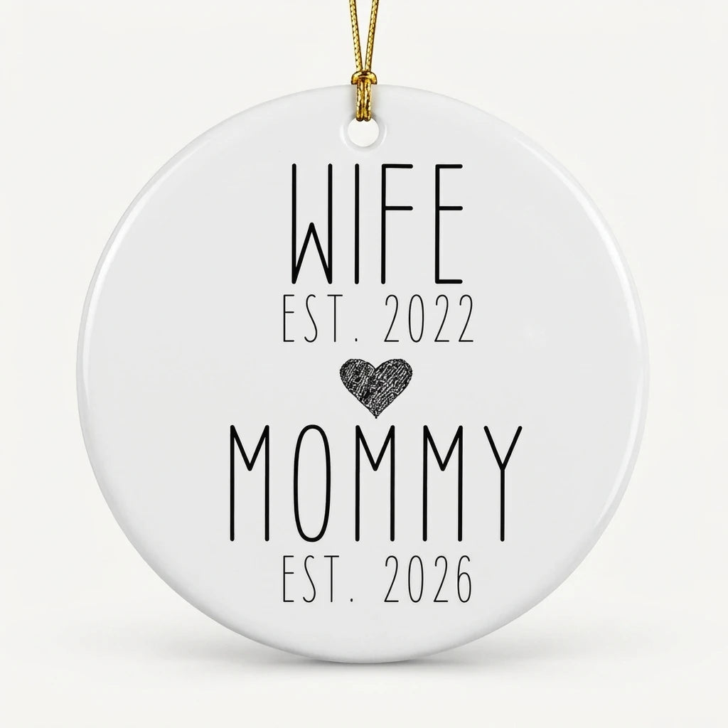 wife mommy new mom announcement personalized ornament hero