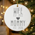wife mommy new mom announcement personalized ornament tree