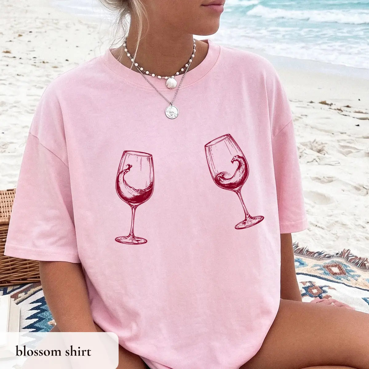 Comfort Colors 1717 T-shirt material information card for the Wine Trip listing.