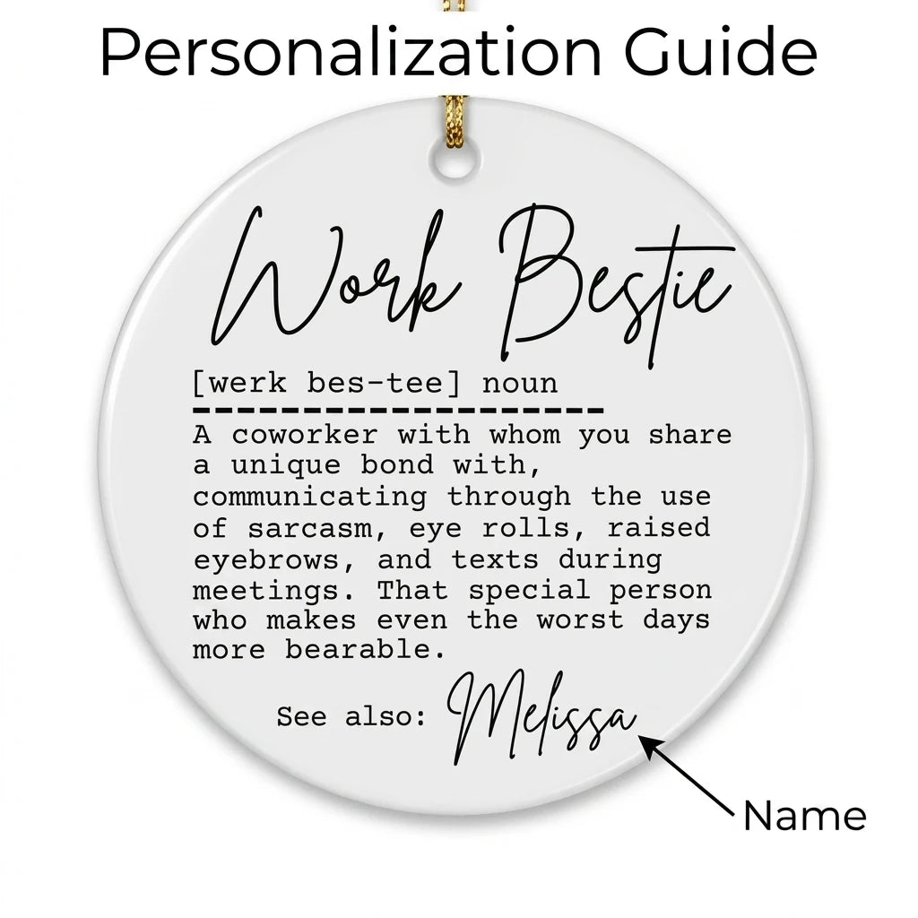 work bestie personalized ornament guide