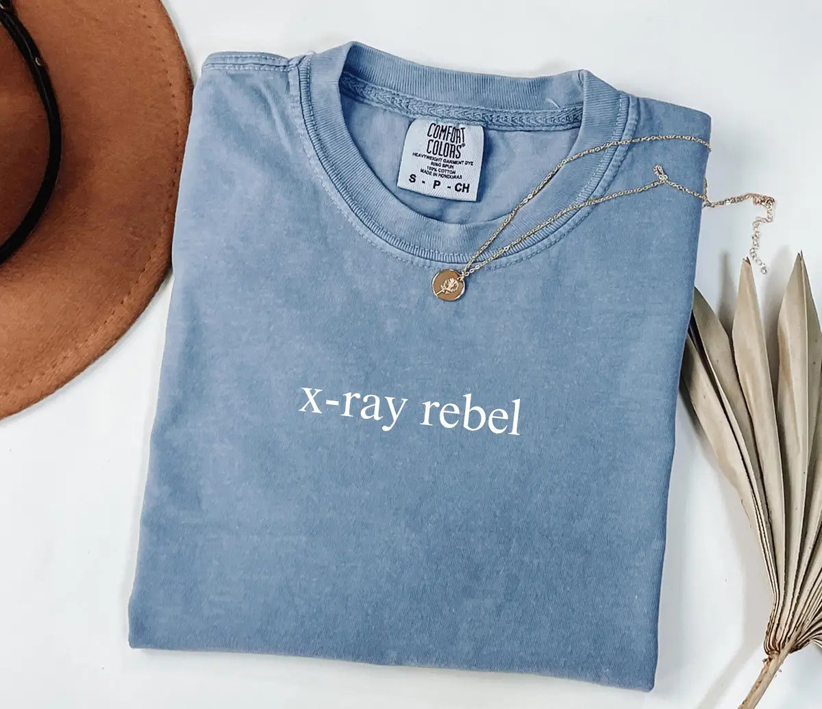 X-Ray Rebel graphic Comfort Colors T-shirt, additional product photograph.
