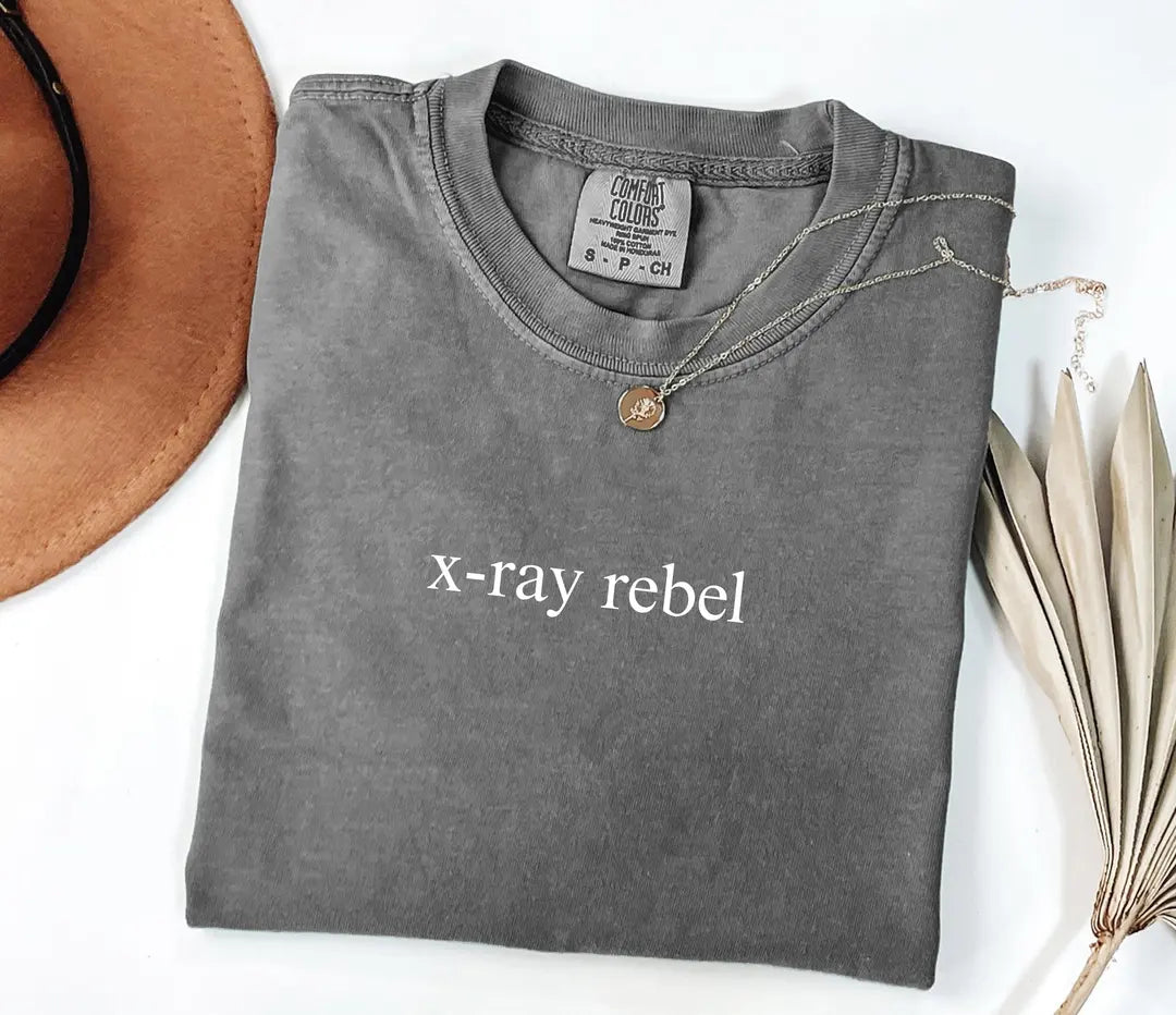 X-Ray Rebel graphic Comfort Colors T-shirt, additional product photograph.