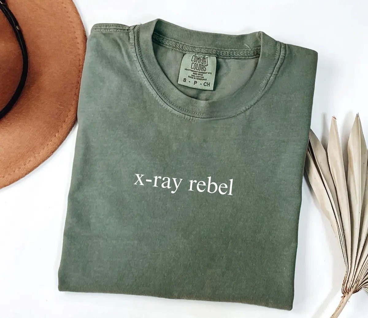 X-Ray Rebel graphic Comfort Colors T-shirt, additional product photograph.