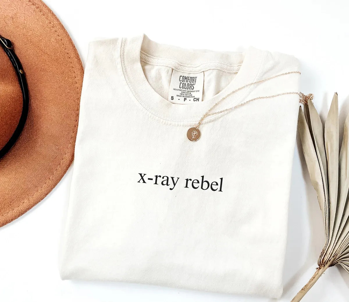X-Ray Rebel graphic Comfort Colors T-shirt, additional product photograph.