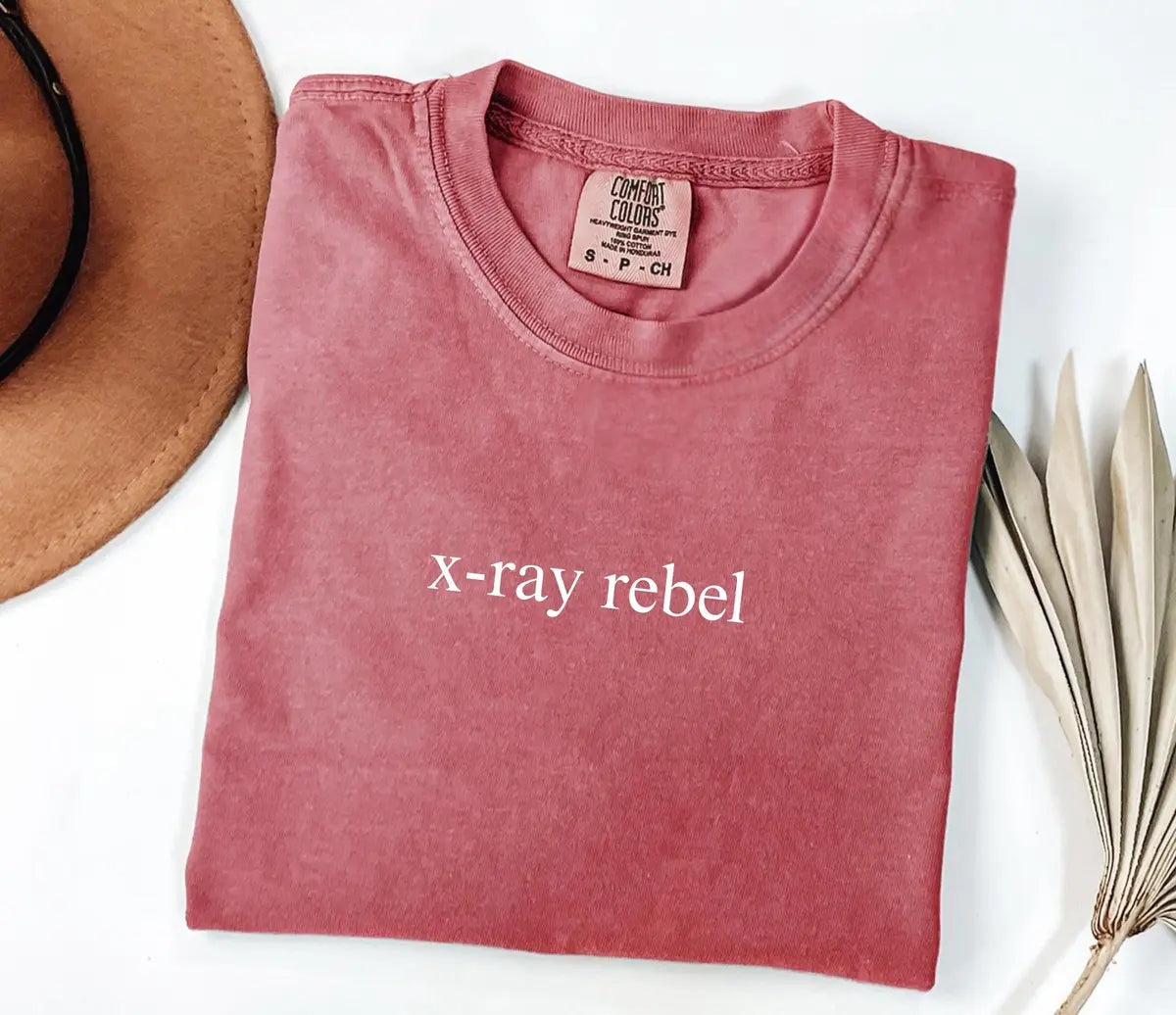 X-Ray Rebel graphic Comfort Colors T-shirt, additional product photograph.
