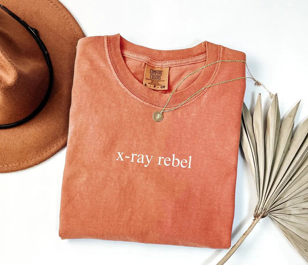 X-Ray Rebel graphic Comfort Colors T-shirt, additional product photograph.